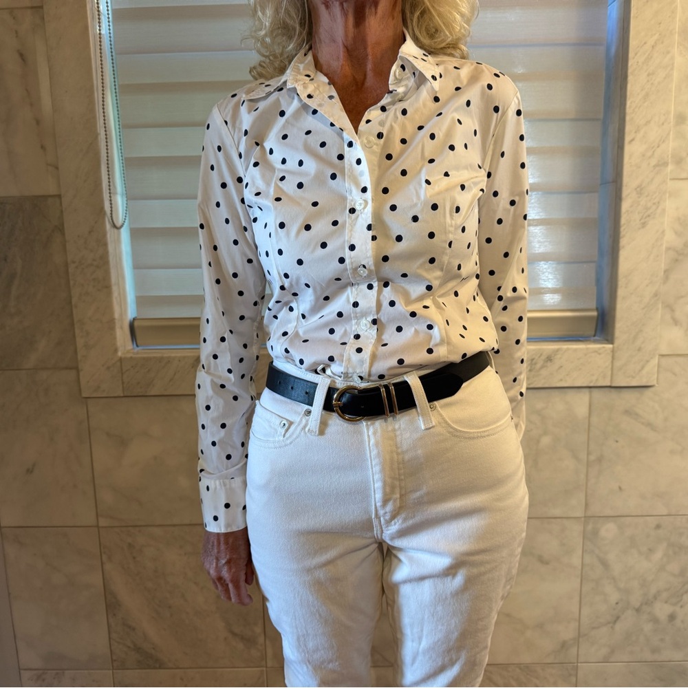 Polka Dot Button-Up Shirt Cotton fitted Boden